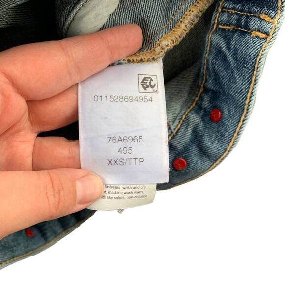 Tommy Hilfiger SPELLOUT Logo Denim Jean Jacket Button Up Classic Streetwear XXS - Picture 13 of 16